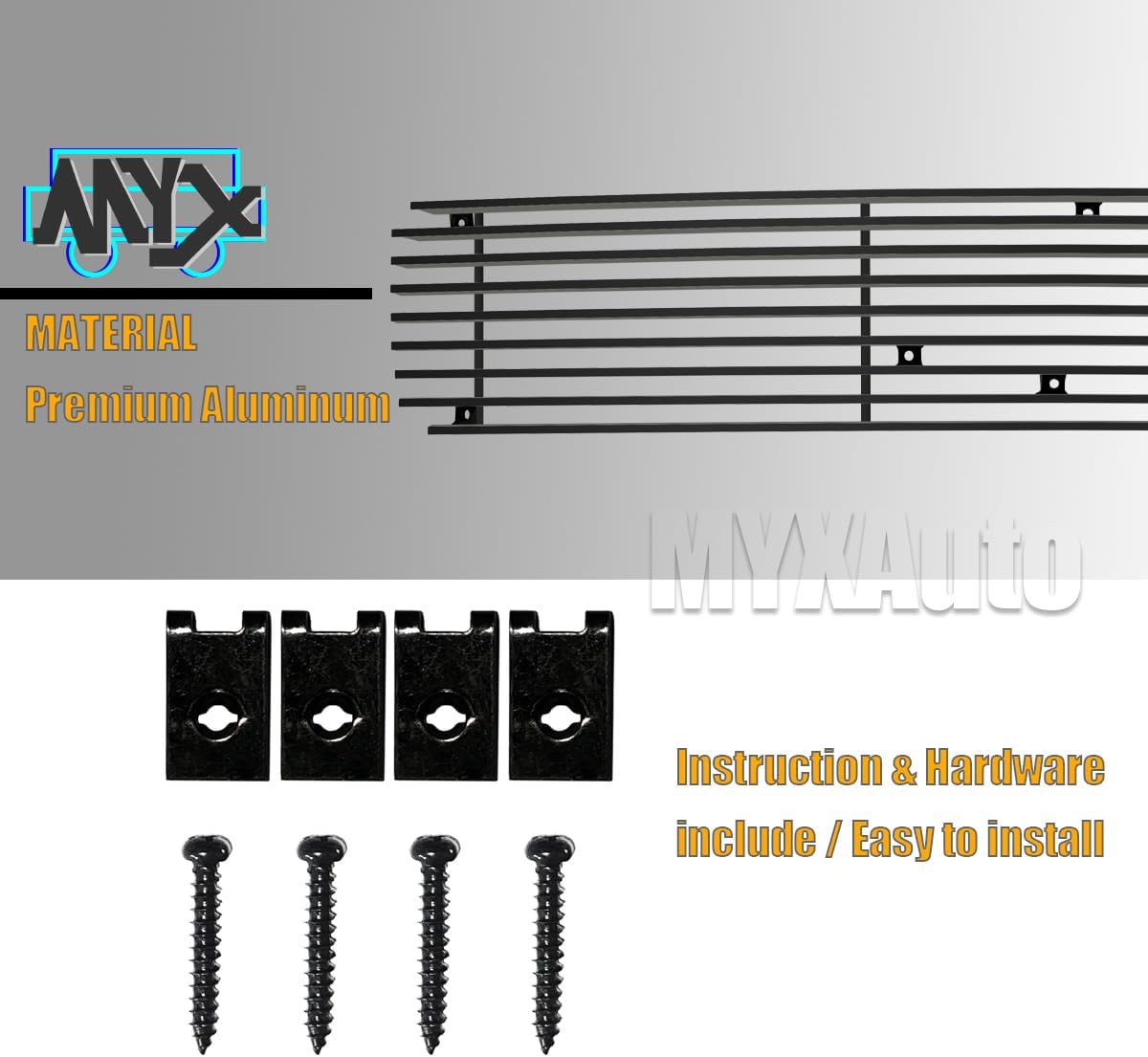 Fits Chevy Camaro 1982-1987 Z28 Front Billet Grille Grill Insert Horizontal Black Grille Cover