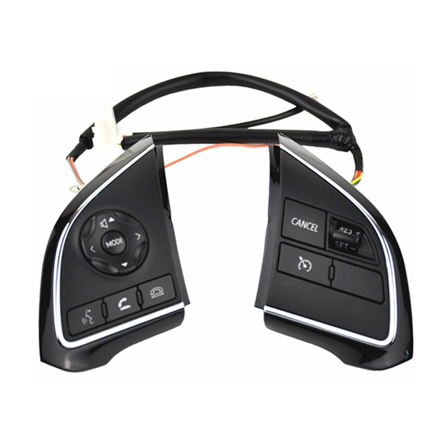 Steering Wheel Audio Volume Cruise Control Switch Button for Mitsubishi Outlander 3 2014-2019 for Mitsubishi ASX 2015-2019 Replacement 8616A037 8602A088 8616A076 8602A134-left+Wire-Silver