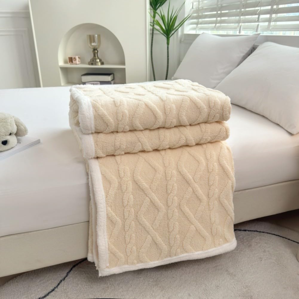 Couverture polaire douce jaune 150x200 cm plaid chaud pour lit