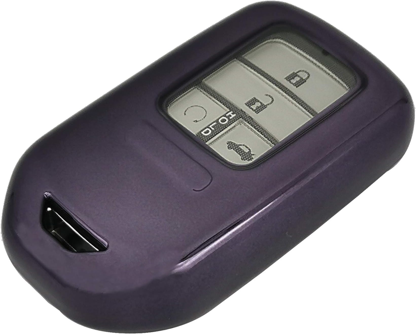 AlegenderPurple-Black Soft TPU Key Fob Cover Case Remote Holder Skin Glove for Honda Accord Civic Fit Pilot Odyssey CRV Clarity CRZ HRV Ridgeline EX EXL Smart Key
