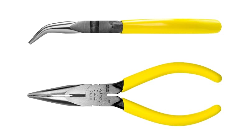 Alicate de Bico Curvo Tsunoda FR-150 com Revestimento Cromado, 15,7 cm, Amarelo