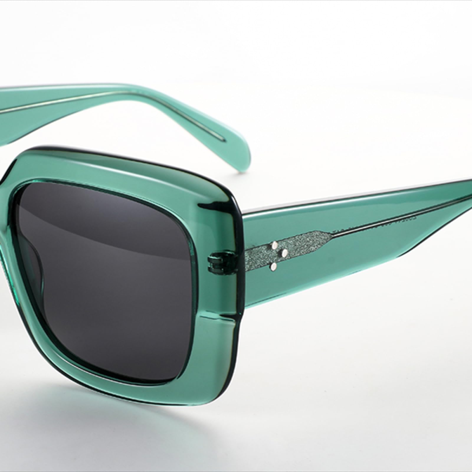 Gafas de sol polarizadas rectangulares grandes para mujer, montura gruesa, acetato UV400, tonos de moda