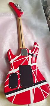 Custom 5150 White Stripe Red Electric Guitar Floyd Rose Tremolo Bridge, Locking Nut, Maple Neck & Fingerboard