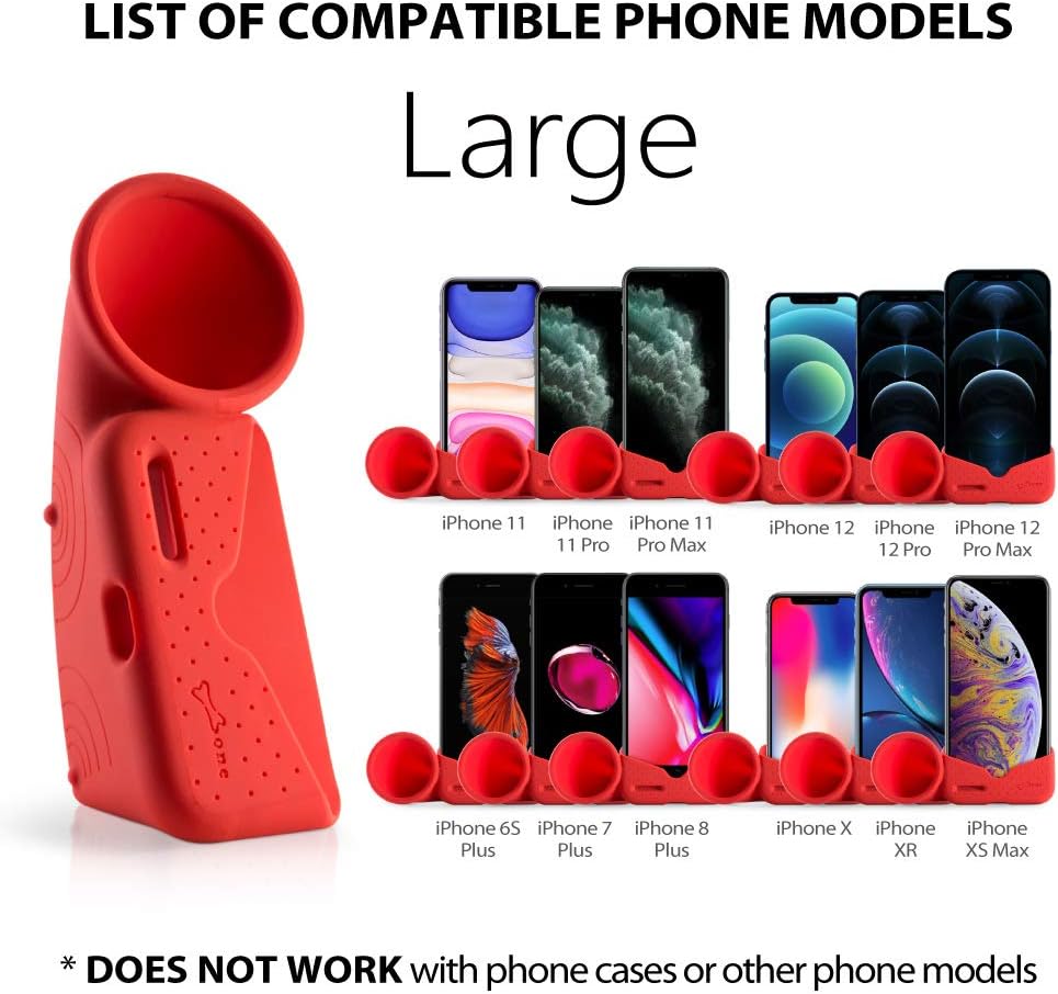 Bone iPhone Horn Stand, iPhone Sound Amplifier Stand Speaker Dock Holder for Selfie, Live Stream, Broadcast, Webcam, Video Conference for iPhone X SE 8 7 6 6s - Black (Small) : Cell Phones & Accessories