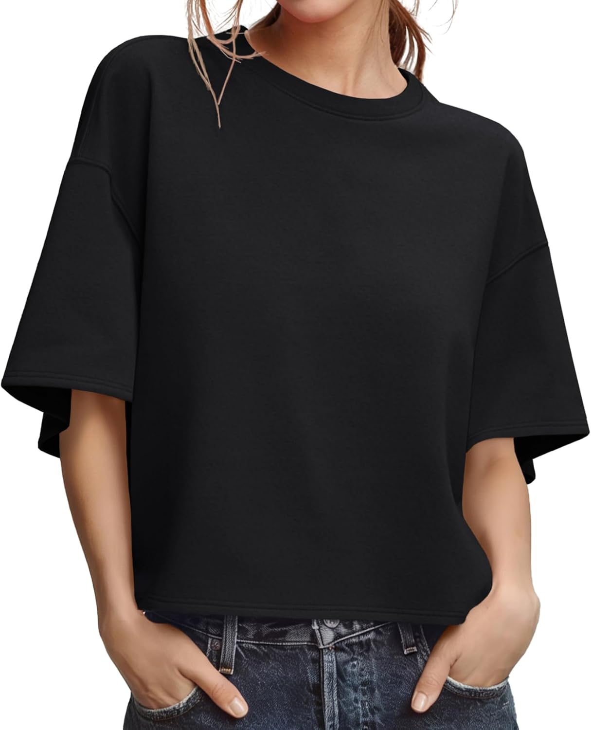 UNCLECAT Womens Oversized T Shirts Summer Short Sleeve Tops Basic Crewneck Causal Tee