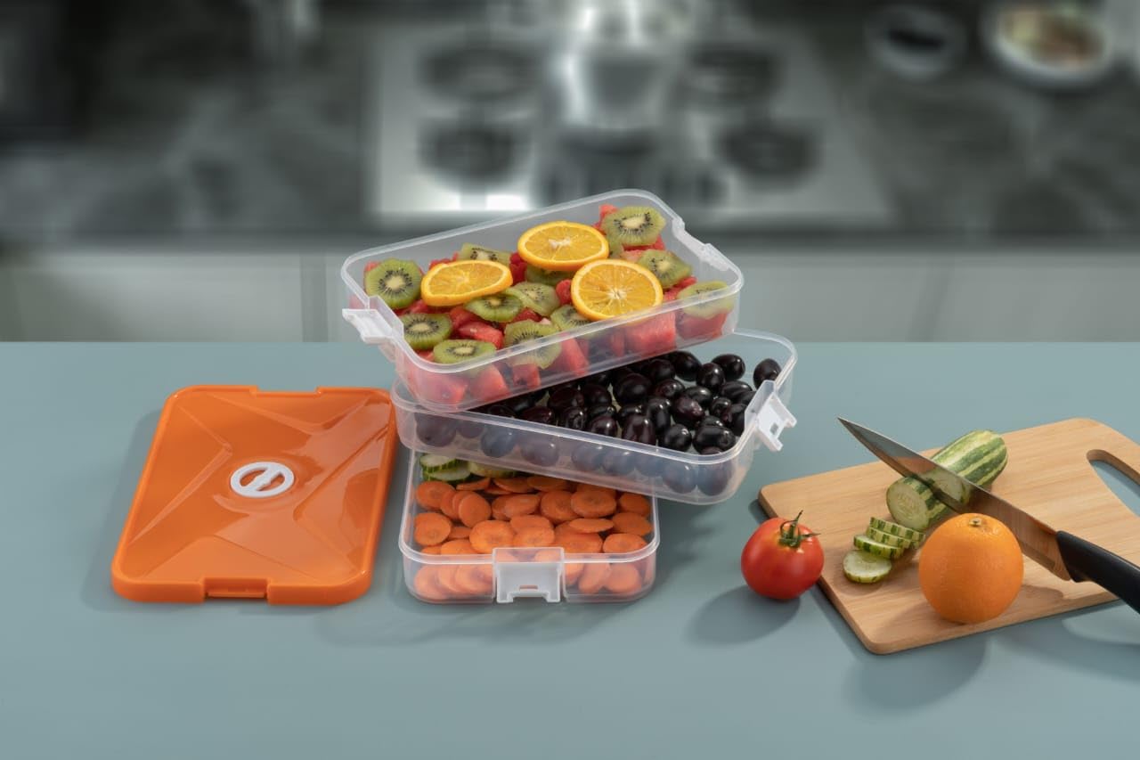 See full amazon price history chart for Clazkit Fusion Fridge Organizer for Keep Fruits,Removable Drain Plate and Lid Stackable Fruits, Vegetables, Meat, Fish Fresh and Dry - Pack of 1 Clazkit Fusion Fridge Organizer for Keep Fruits,Removable Drain Plate and Lid Stackable Fruits, Vegetables, Meat, Fish Fresh and Dry - Pack of 1 (B0D8PFHZF1) Amazon Price History, Amazon Price Tracker