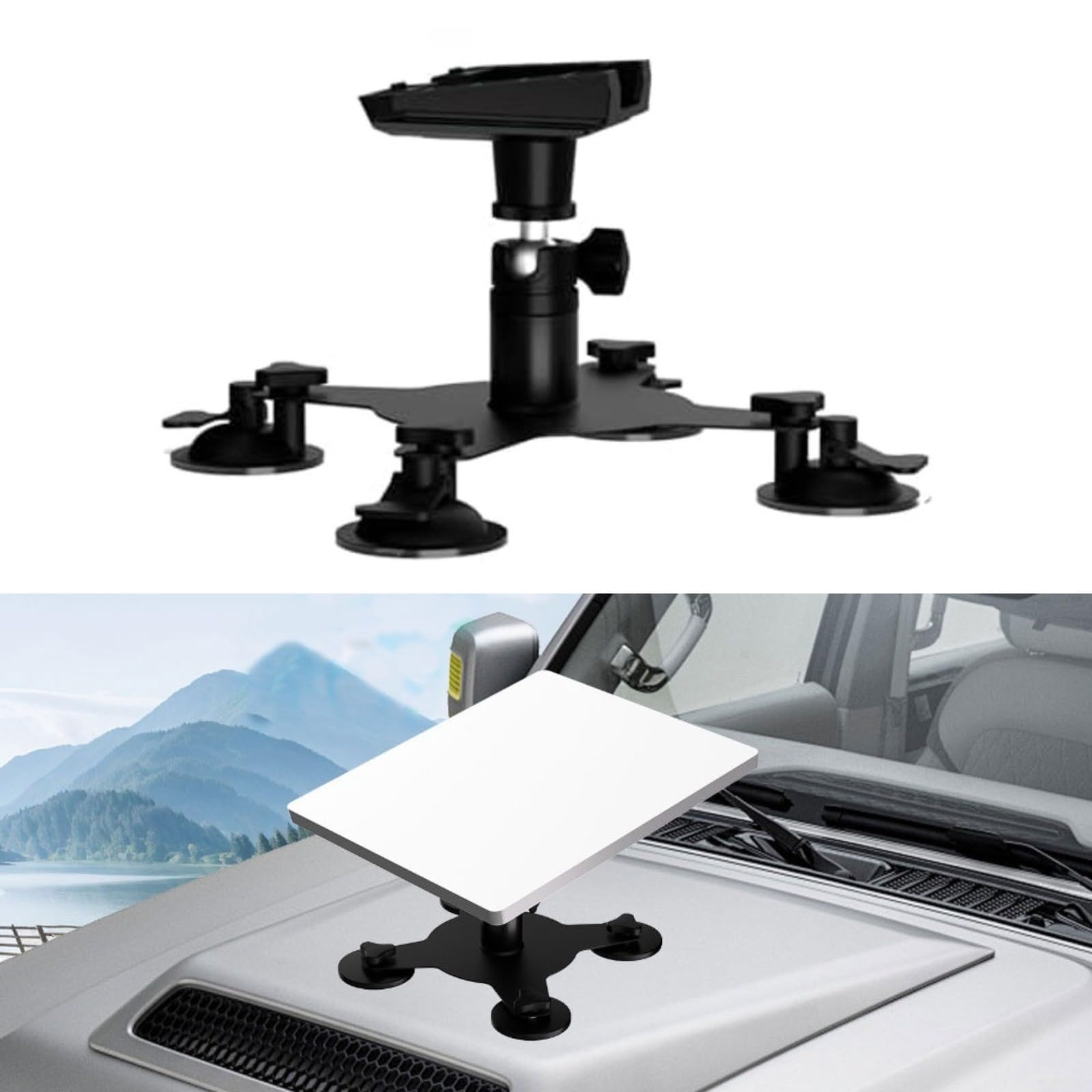 Soporte de metal para coche Starlink para mini con fuerte succión, montaje en ángulo ajustable para techo, techo para caravana, barco, color negro