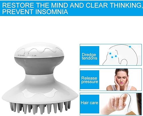 Miniatura 3 de Masajeador de cabeza para vibración de crecimiento del cabello, masajeador eléctrico de cabeza, masaje antiestático para el cuero cabelludo,