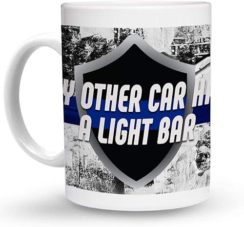 Makoroni - My OTHER CAR HAS A LIGHT BAR Police Cop Taza de café grande de cerámica de 15 oz Diseño # 11