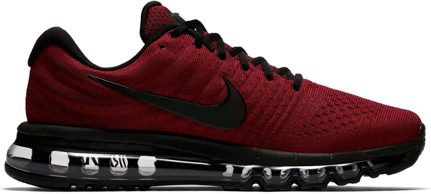 Nike Mens Air Max 2017 Low Top Lace Up Running Sneaker (10, Team Red/Black-Dark Grey)