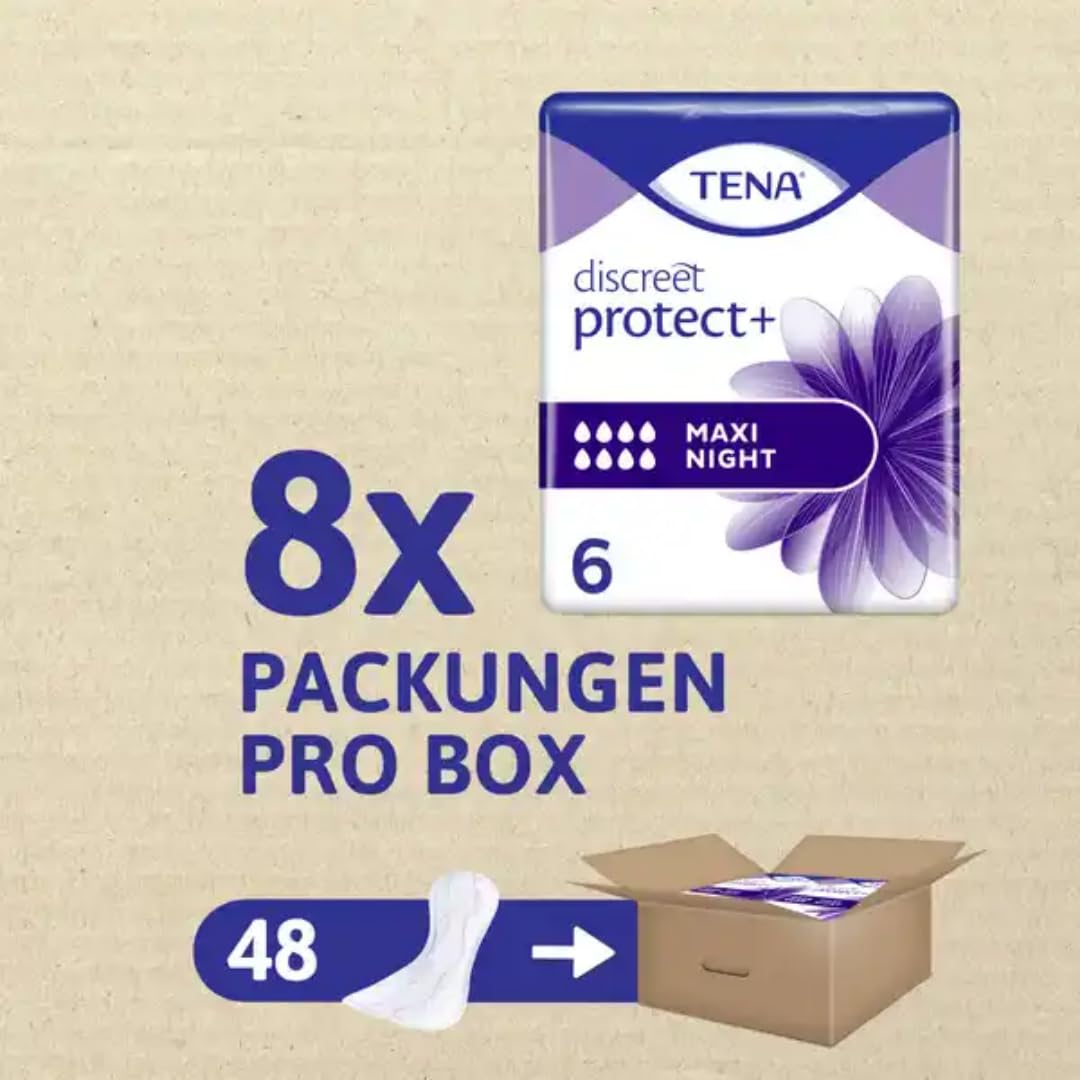 Mit Pufai Grocery, Discreet Maxi Night Einlagen Inkontinenzeinlagen für Frauen Monatspaket 4 X 12 STÜCK x 5 Packungen