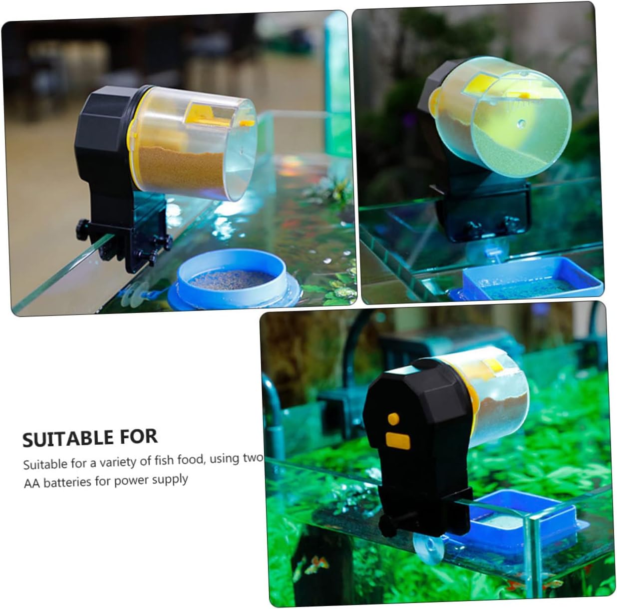 1set Automatic Fish Feeder with Timer Vacation Feeder for Aquarium Fish Tank and Convenient No Batteries Included