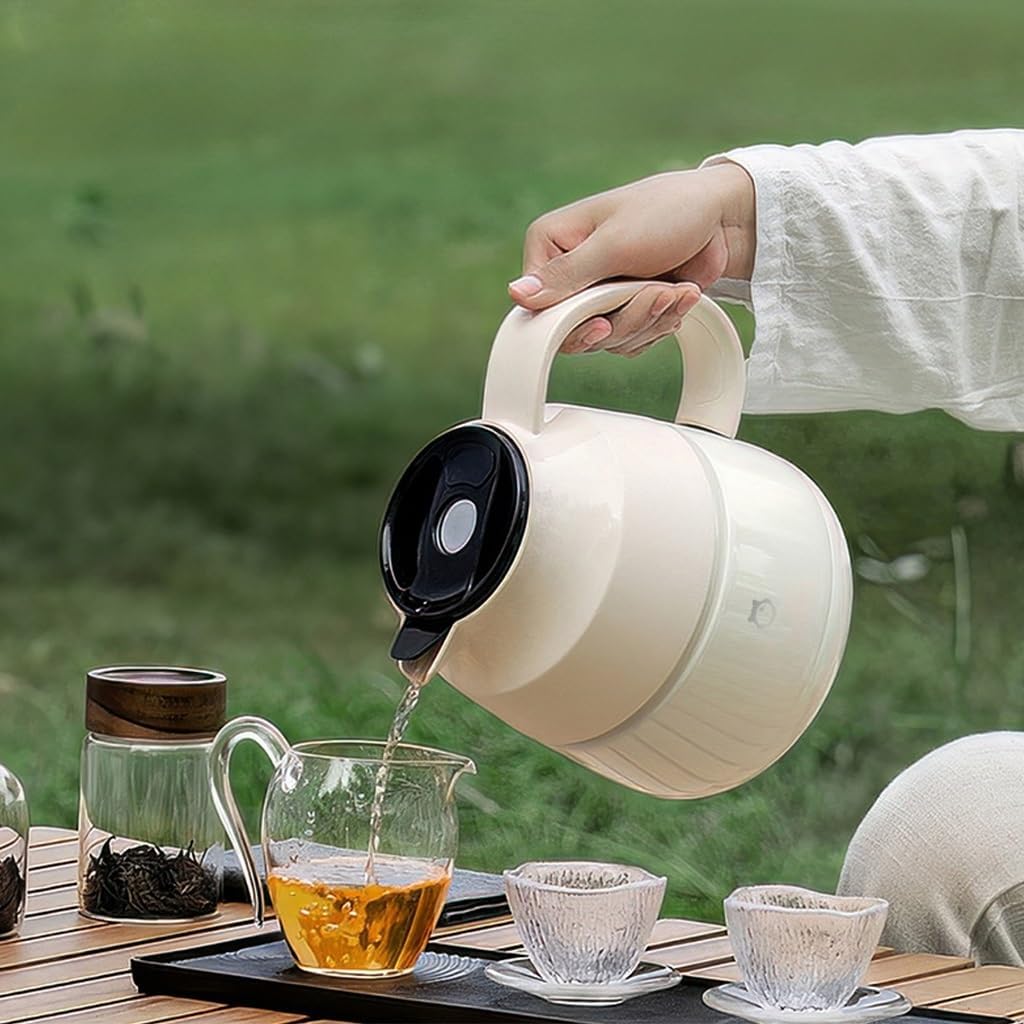 LEIYTFE 50.73oz/1.5L Insulation Pot Thermal Coffee Carafe Double Wall Vacuum Flask for Keeping Hot,Beverage Dispenser with Removable Tea Filter, Insulated Pot(Orange)