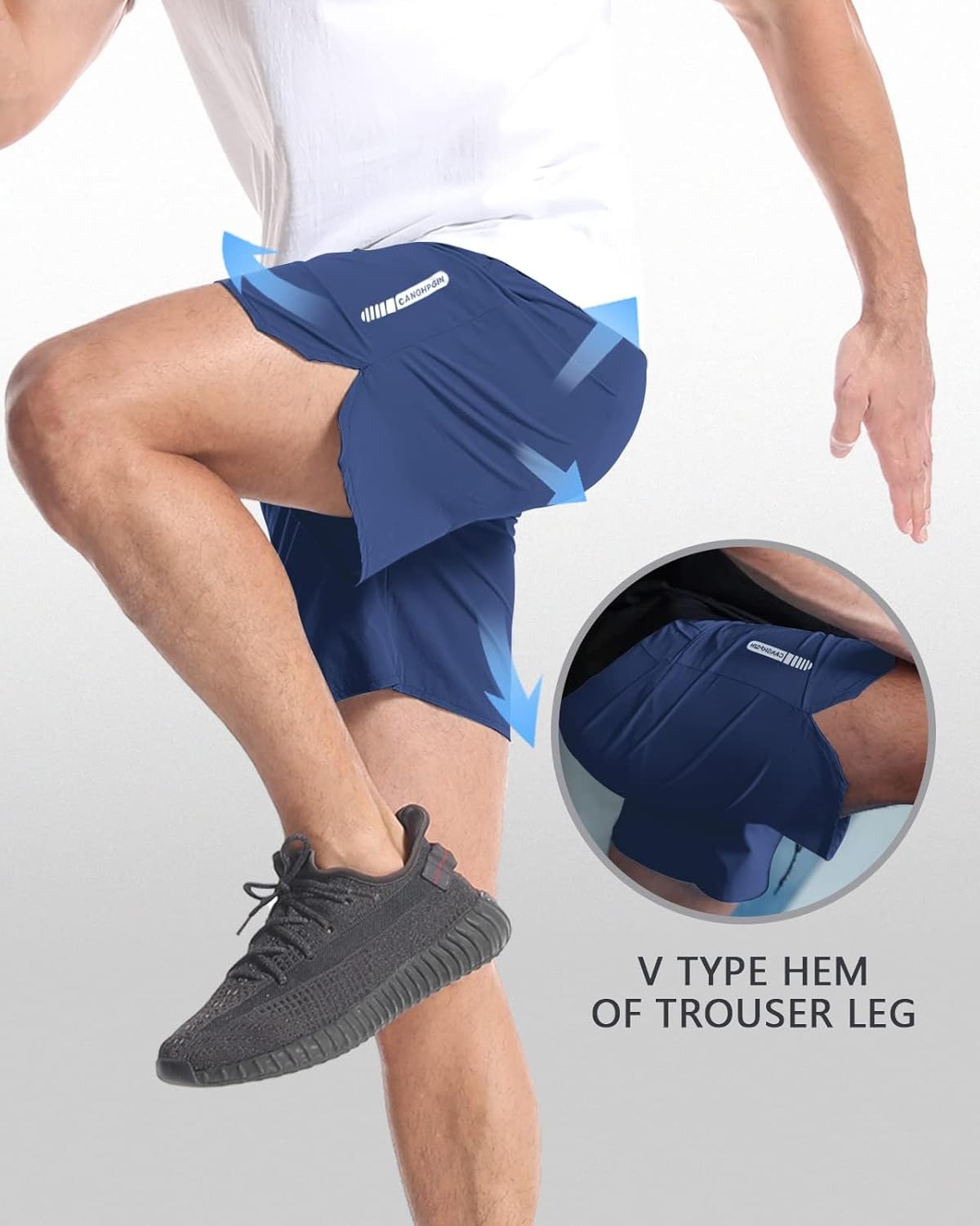 CANGHPGIN 2 Pack Mens Workout Athletic Shorts 7 inch Inseam Quick Dry Hiking Shorts Men Lightweight Sports Gym Shorts Running - Image 5