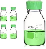 Vista 13 de Utile Botella multimedia, 3.3 botellas de vidrio de borosilicato con tapones de rosca GL45, 6 botellas de medios de laboratorio de 8.45 onzas
