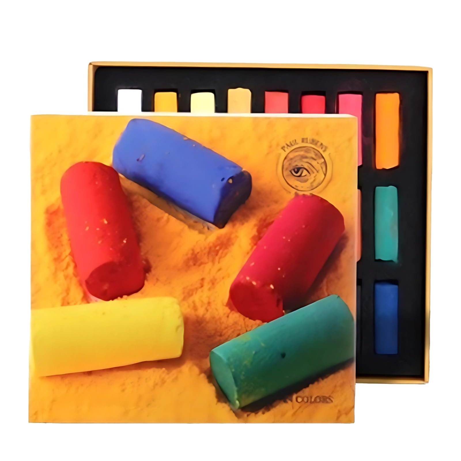 24 Farben Soft Pastellkreiden für Künstler, handgefertigte Pastellstifte für große Flächen und Details, Kunstbedarf, quadratische Box für einfache Aufbewahrung und Mitnahme