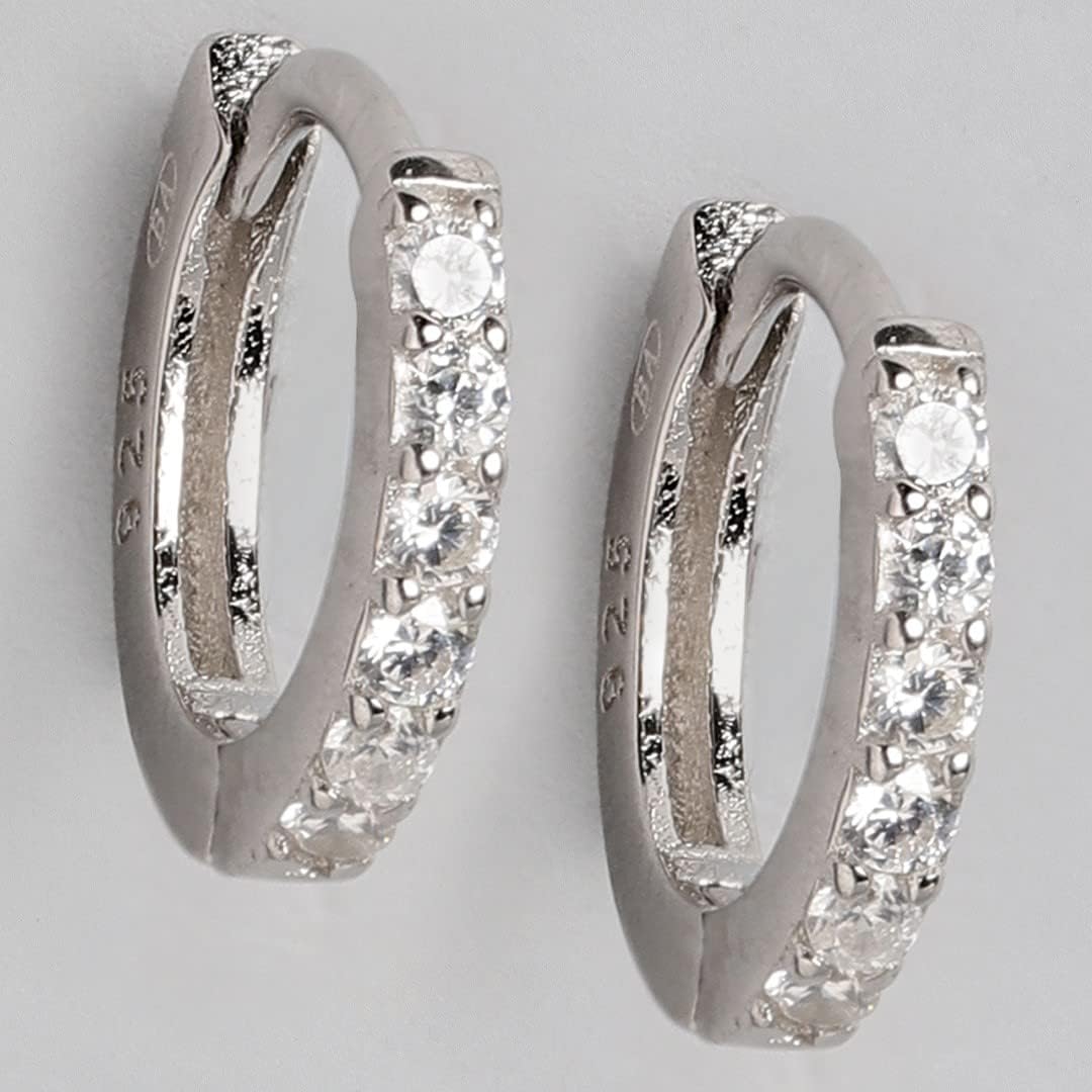 925 Sterling Silver Designer Vvs1 D color Moissanite Bali Hoops 14k White Gold Plated Earrings