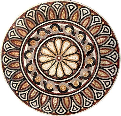 Roman Mosaic Art Medallion - Felix | Mosaic Designs | Mosaic Artwork | Mosaic Wall Art Floor Inlay by Mozaico | Handmade Mosaics | 24" x 24"