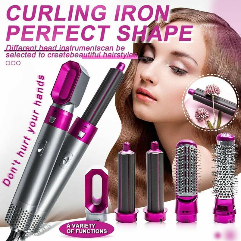 Image of Lapras ๐๐-๐๐๐๐ซ ๐๐จ๐ง๐ -๐๐ข๐๐ ๐๐๐ซ๐ซ๐๐ง๐ญ๐ฒ 5-In-1 Hair Styler Interchangeable Brush Head Hair Dryer Comb, Fast Drying Curling Volumizing Straightening