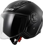 Open Faced Motorcycle Helmet. LS2 Airflow II ECE 22.06 Gloss Black - 1