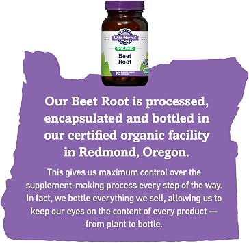 Oregon's Wild Harvest Organic Beet Root Capsules 90 Vegan Capsules USDA Certified Organic Beet Root Powder Non-GMO, Gluten-Free, Dairy-Free, Soy-Free Grown in North America Made in the USA