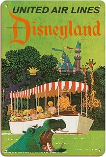California - Jungle Cruise Hippo - United Air Lines - Vintage Airline Travel Poster by Stan Galli c.1960s - 8 x 12 inch Vintage Wood Art Sign
