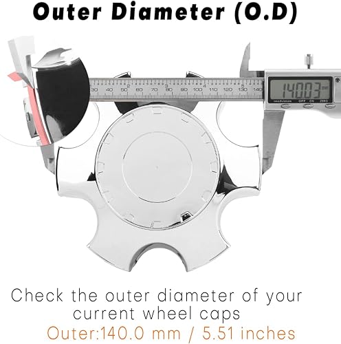 Miniatura 8 de GTownWorks Tapones centrales de rueda de 5.512 in para tapones centrales PT280-35170-02, paquete de 4 fundas centrales de repuesto (negro)
