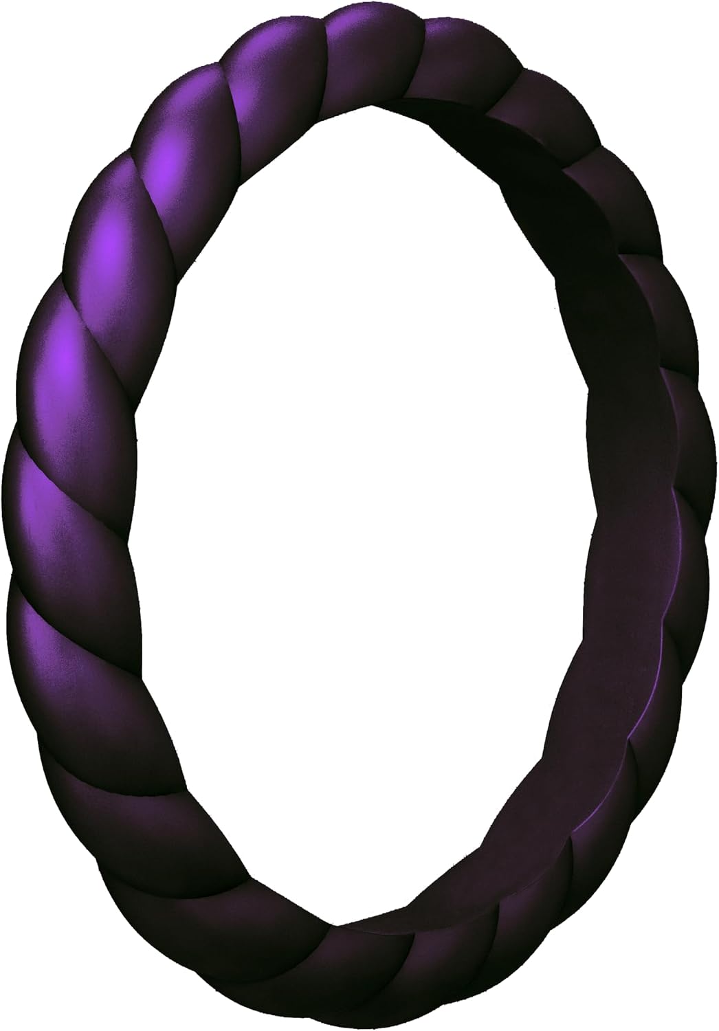 Knot Theory Gold, Silver, Purple, Black, Rose Gold, Enchanted Green, Sapphire Blue, Pearl White Thin Stackable Braided Silicone Ring - 2mm Slim Wedding Band