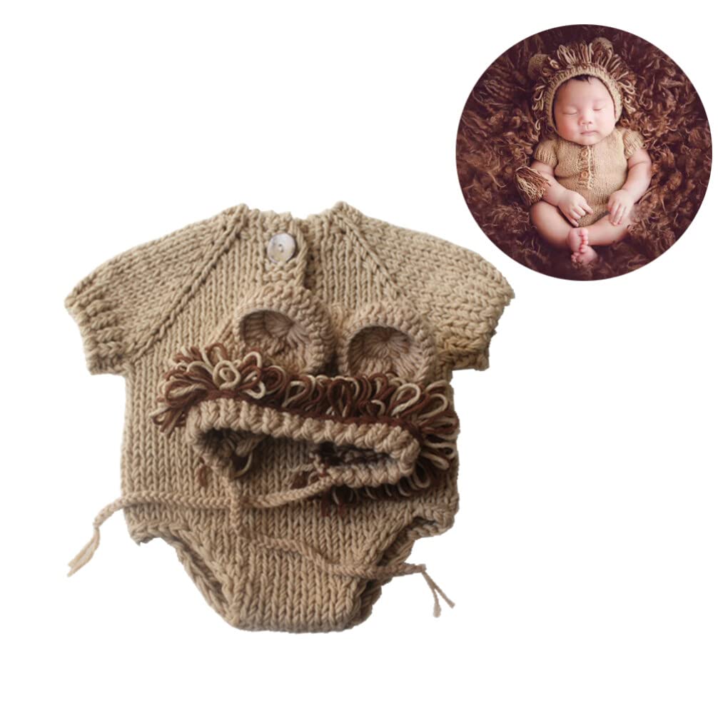 Accessoires de Photographie de bébé Nouveau-né Mignonne Conception de Photo de Lion prenant des Tenues Costumes Unisexe tricotés