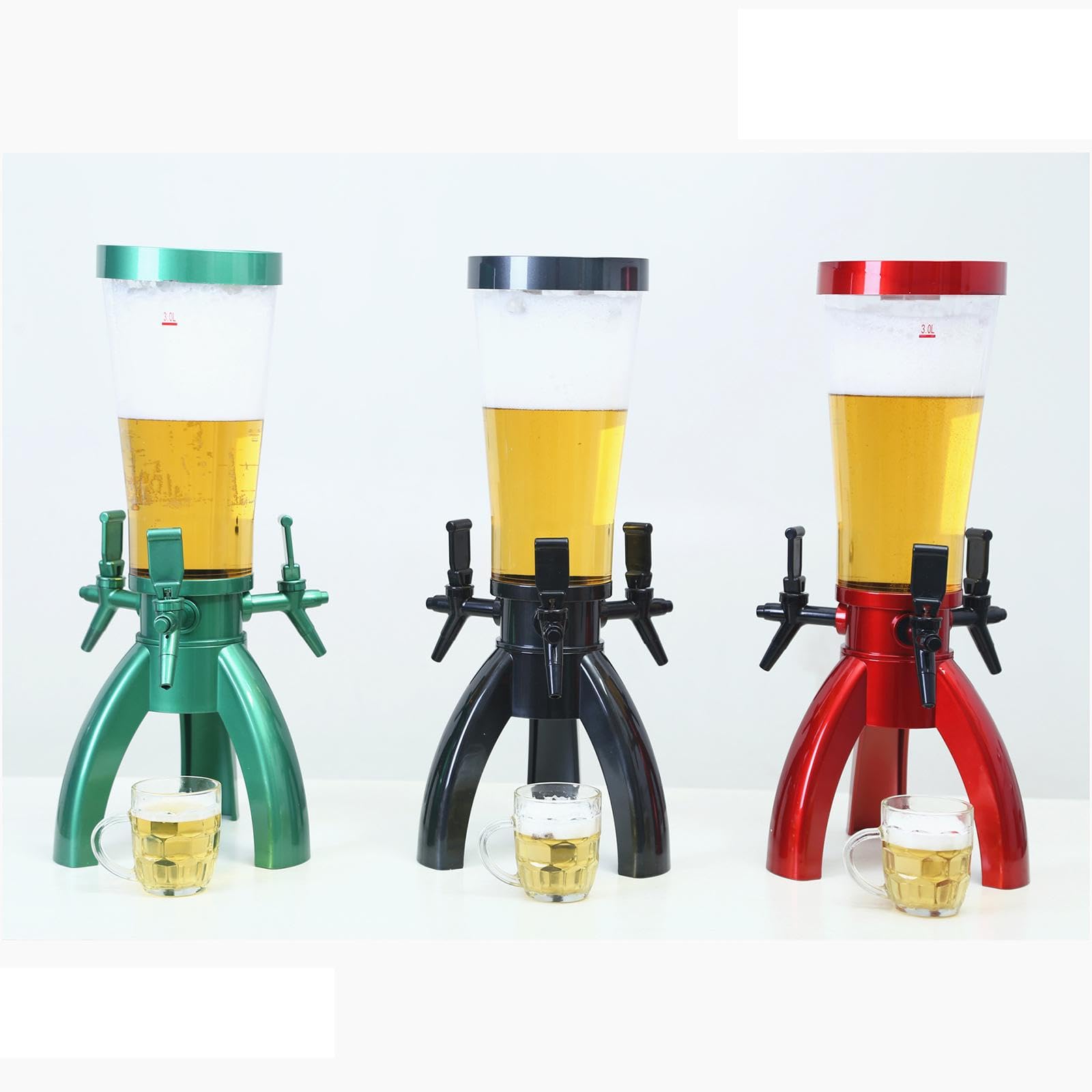 Dispensador de Cerveza Tubo Congelador 3L con Grifo Integrado Recipiente Acrílico Transparente Adecuado para Deportivos Hogar, champán, Individual