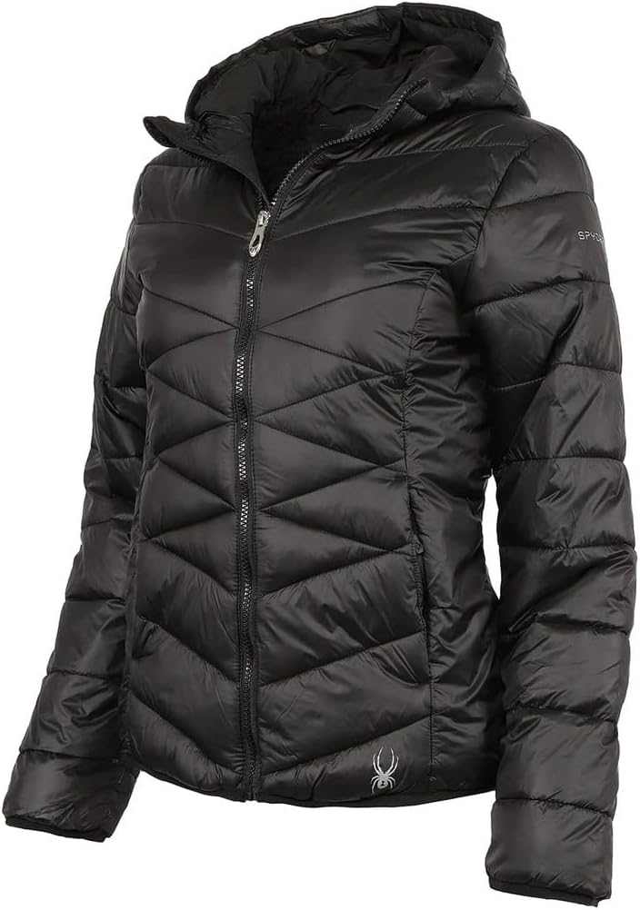 Spyder Women's Alyce Short Puffer Jacket, Black Cire Medium