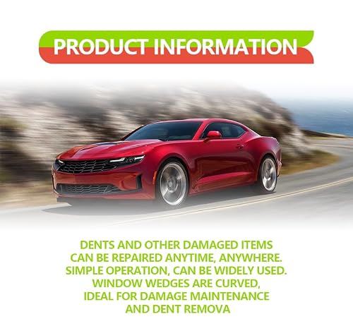 4PCS Window Curved Wedge Paintless Dent Repair Tools (Red & Green), Plastic Paintless Dent Repair Removal Tools, Door Wedge Tool for Repair Auto Car Body and DIY Hand Window Curved Dent Repair Kit - Thumbnail 7