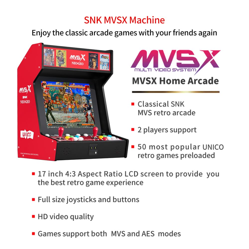 Amazon.com: UNICO MVSX Arcade Machine and Base Combo, Pre-Loaded