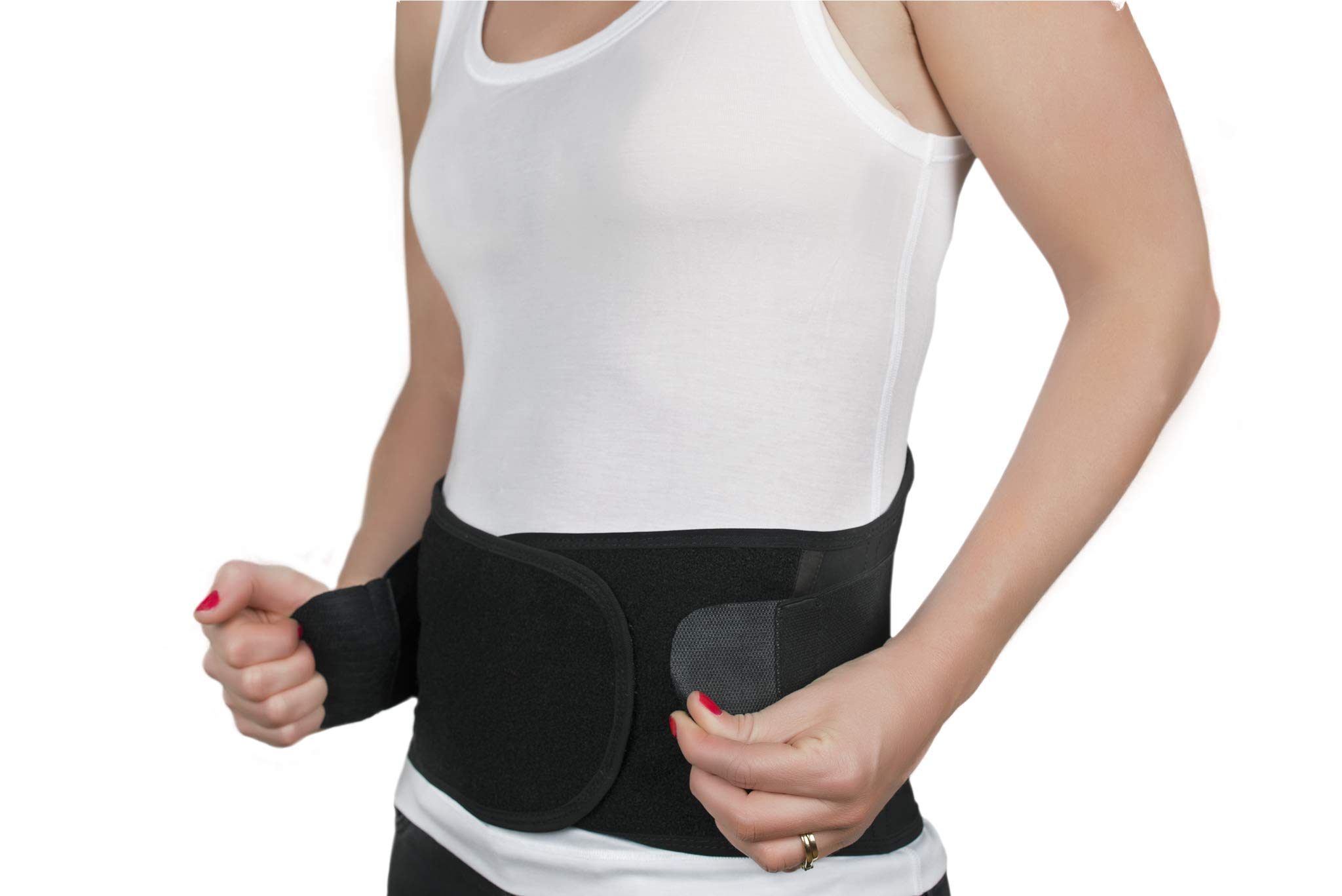 Swedish Posture® STABILIZE Beckengurt zur Entlastung des Rückens | Unterstützung der Wirbelsäule | bessere Körperhaltung im Büro | für schwere körperliche Arbeit | Thermo-Therapie (M, Schwarz)