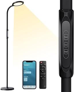 meross Smart Floor Lamp, 12W Gooseneck LED Standing Lamp WiFi Lamp Dimmable Tunable White, Remote Voice Control Compatible with Apple Homekit Alexa Google Assistant SmartThings