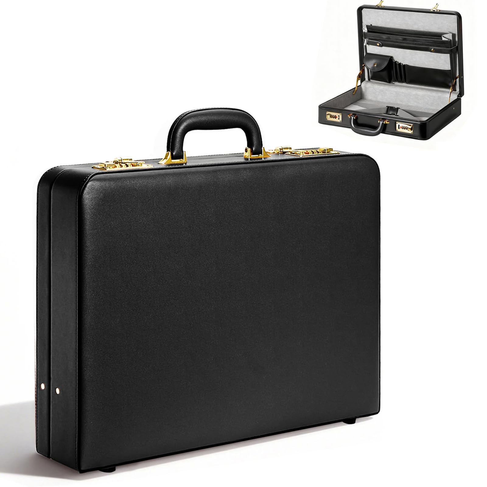 Photo 1 of LOCKCURX Men's Dual Combination Lock Briefcase