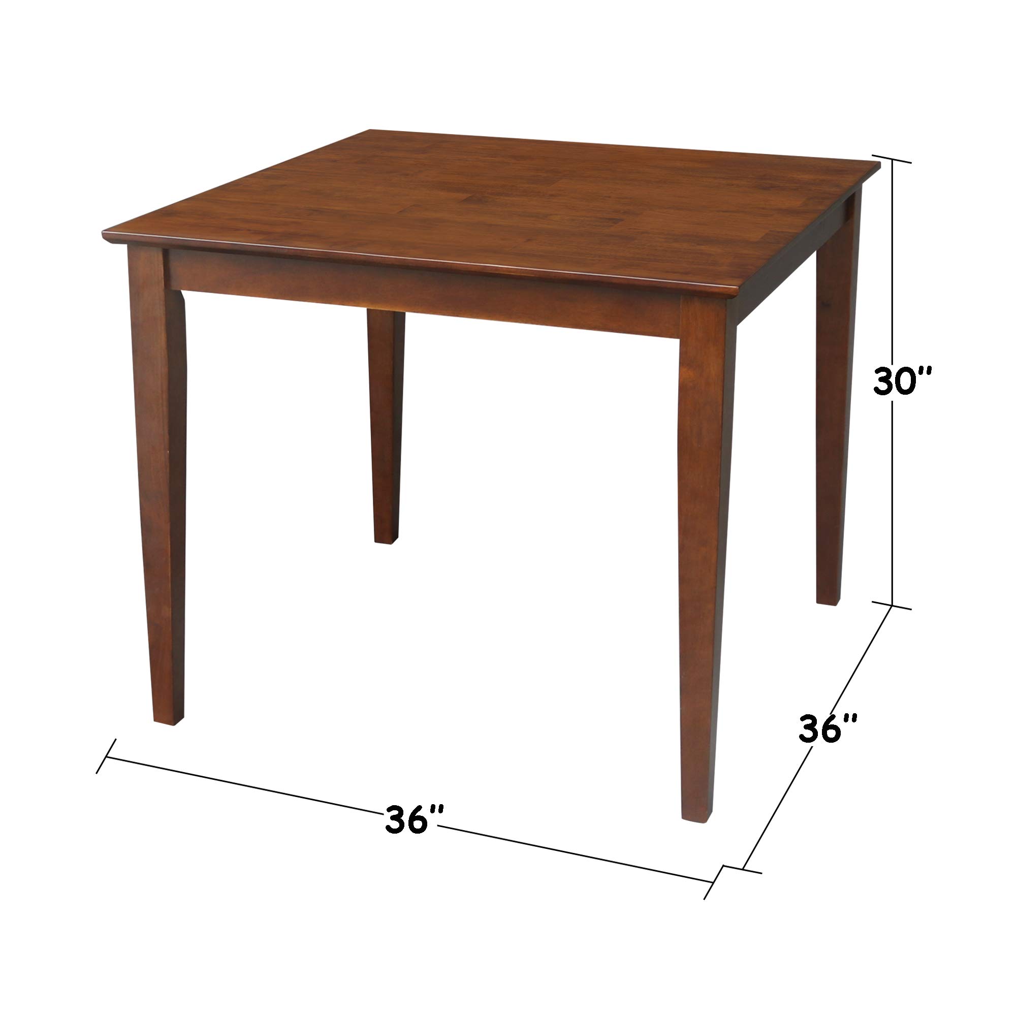 International Concepts - Mesa de comedor de madera maciza, 36 x 36 pulgadas 7