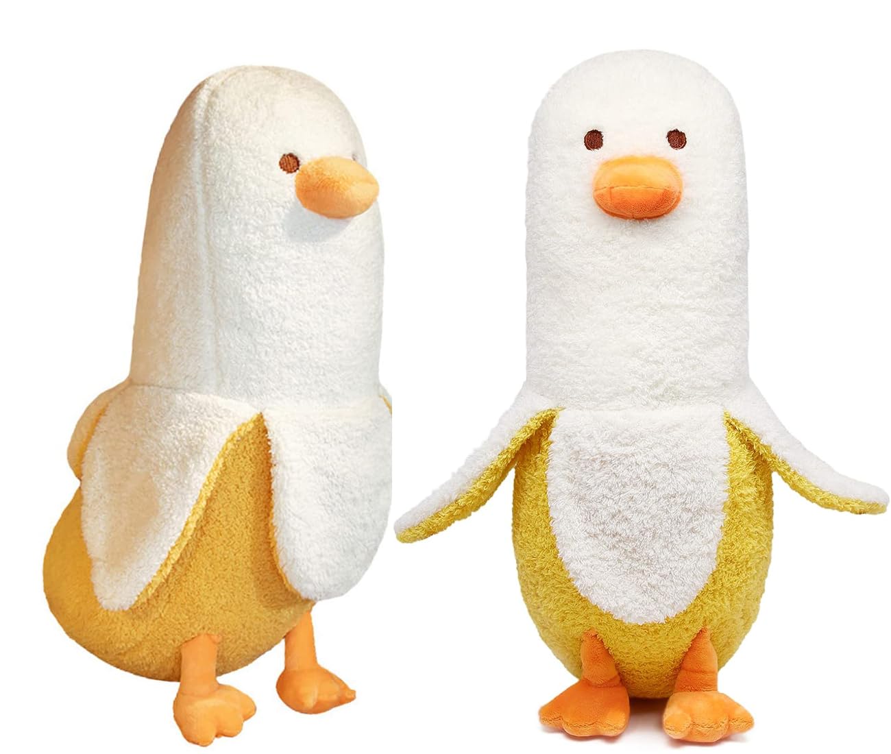 Annco Cute Banana Duck Plush Soft Toys, Stuffed Animals Duck, Soft Long Body Hugging Pillow Gifts, Cozy Duck Plushie Stuffed Animal for Girls and Boys (White, 90cm(35.4"))