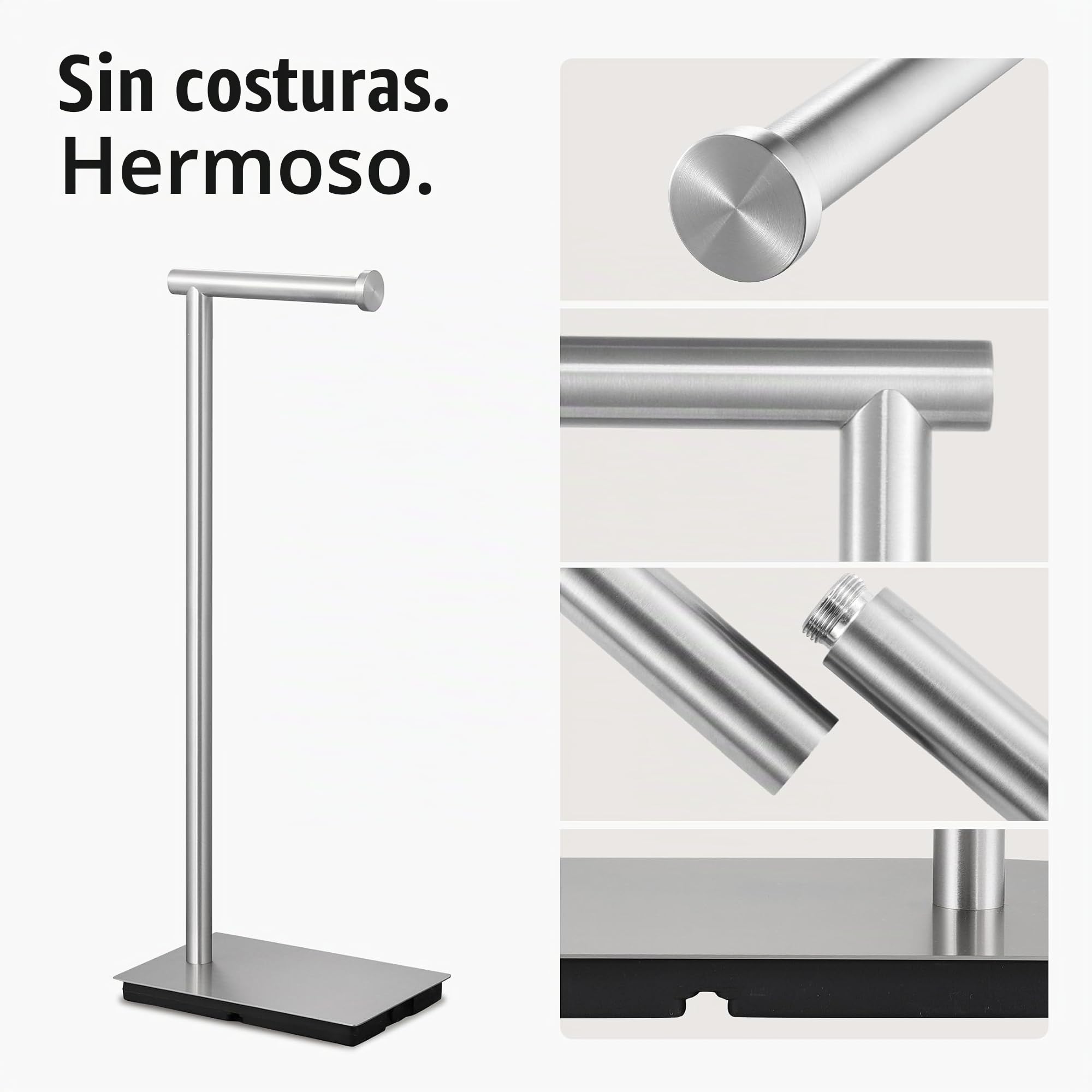 KES Porta Rollos de Papel Higienico, Portarrollos para Papel Higiénico de Pie, Acero Inoxidable Cepillado, BPH286S1A-2