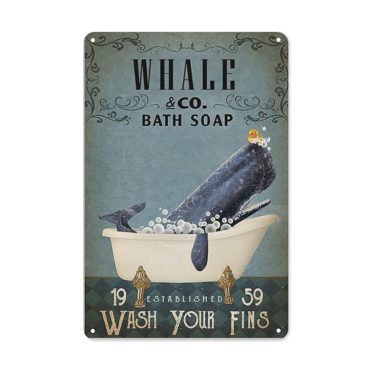 da parete per vasca da bagno in alluminio stile , targa oblunga in metallo per decorazione del bagno, da parete retro ducha - casa e cucina