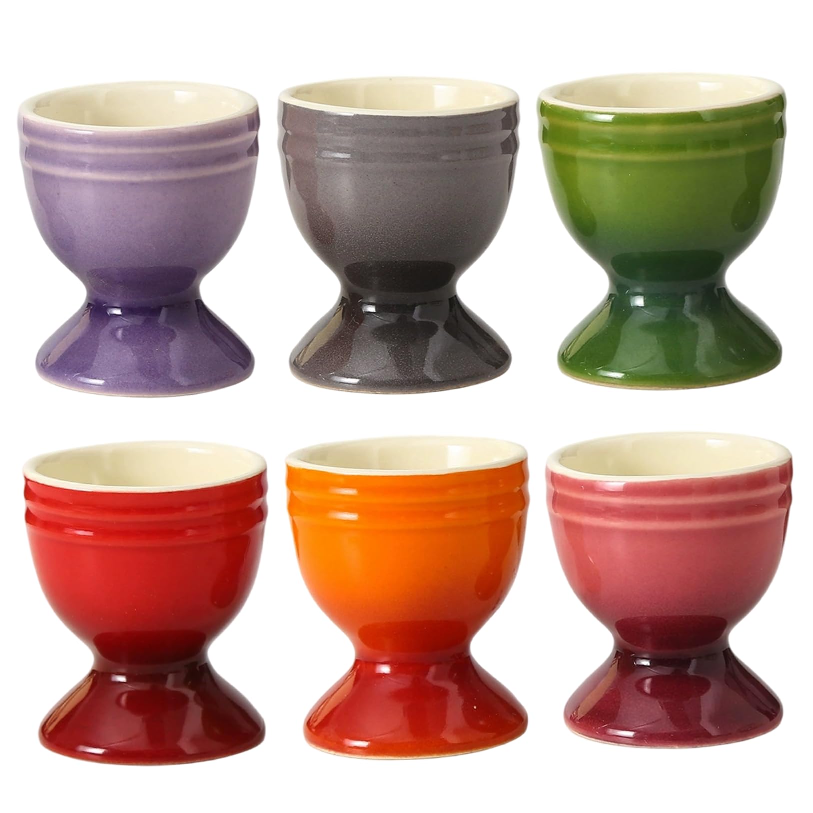 Lot de 6 coquetiers en céramique antidérapants pour œufs à la Coque, Organiseur de Rangement pour œufs à la Coque, Petit déjeuner, Brunch, fête 6, x 2 cm