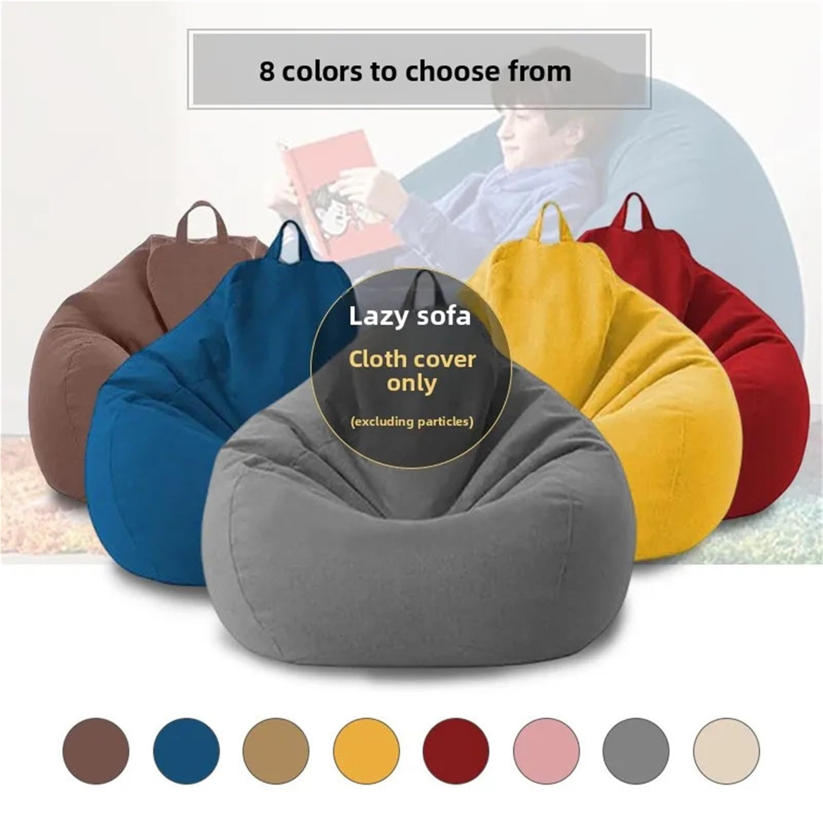 Puff Exterior Funda de sofá Perezoso, Funda de puf, Funda de sofá elástica, extraíble y Lavable