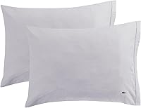 Vista 14 de Lacoste Par de fundas de almohada 100% algodón percal, sólido, gris oscuro, tamaño King