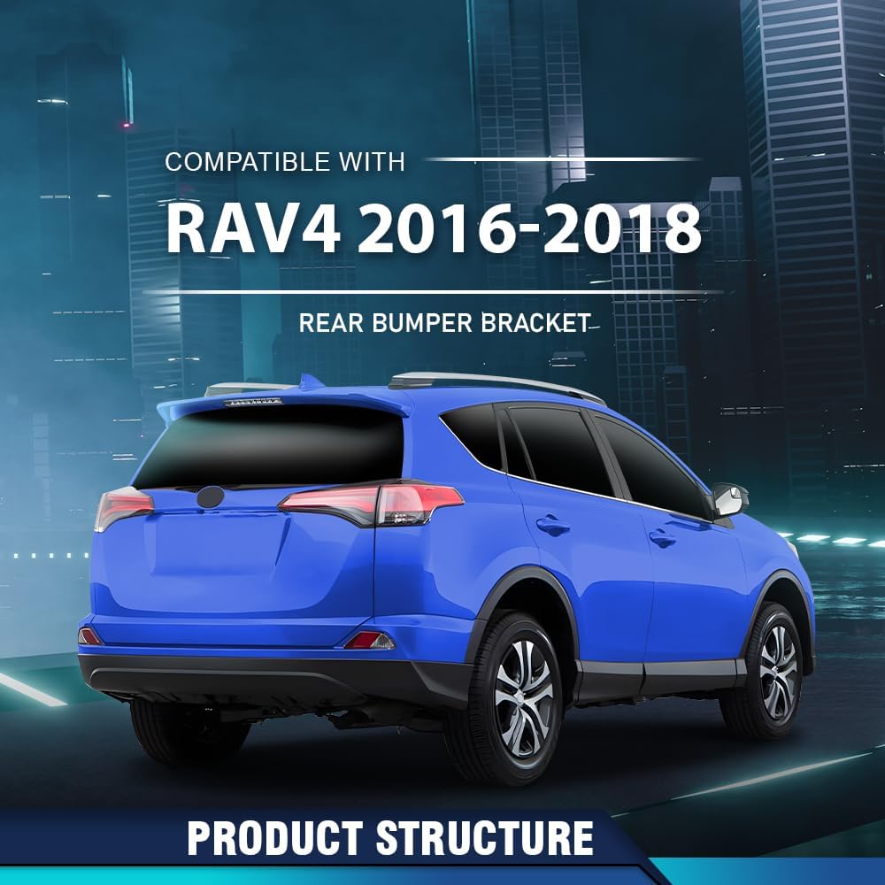 PIT66 Rear Bumper Retainer Brackets Set 2 PCS Compatible with Toyota RAV4 2016-2018 521550R050, 521560R050, TO1143121, TO1142121