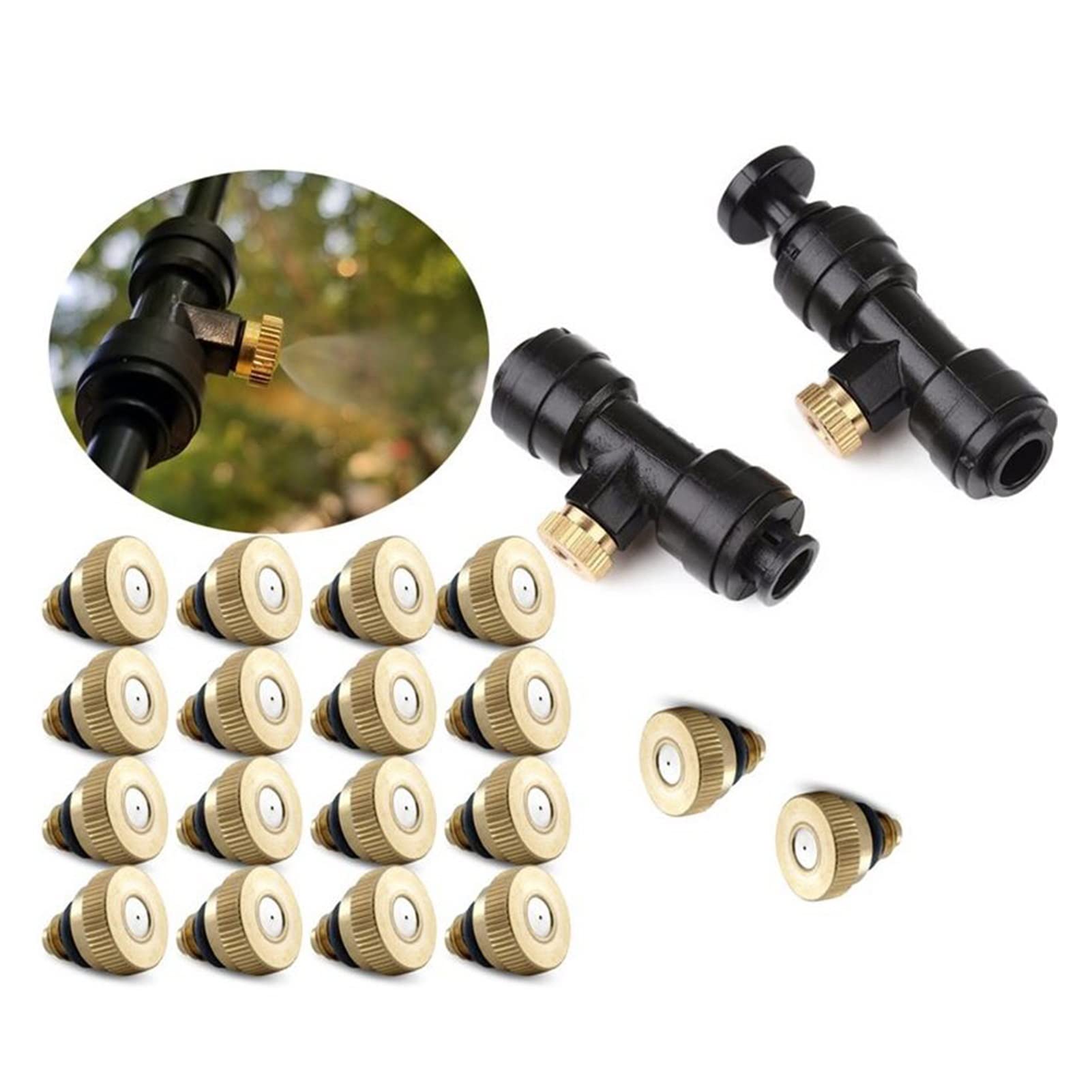 System nawadniania zraszaczy ogrodowych 50 sztuk Dysza zraszająca mosiężna ogrodowa Dysza zraszacza 10-24 Unc. Wątek (Color : 0.1mm)