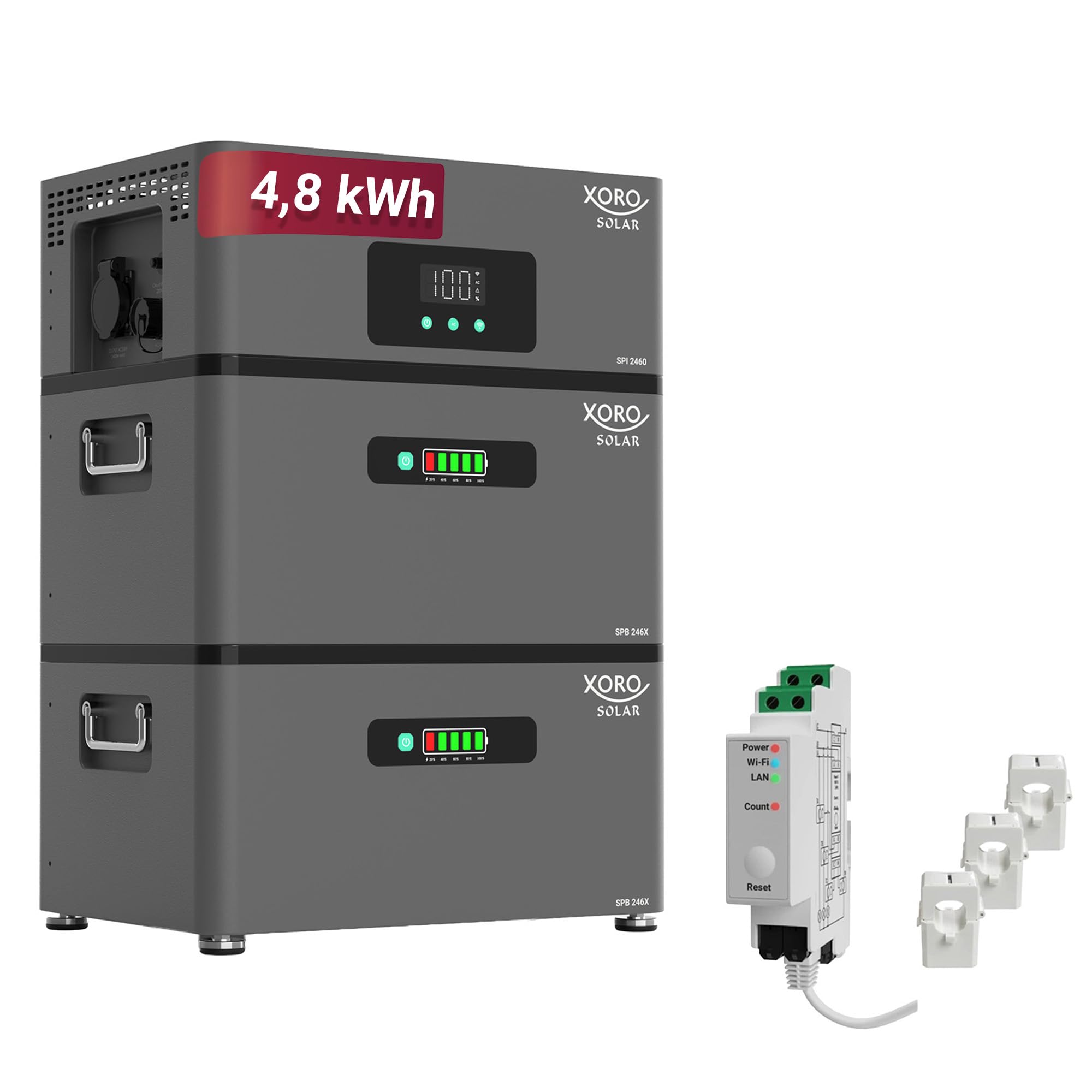 XORO SOLAR ATLAS-D Energiespeichersystem 2,4 kWh / E – 4,8 kWh / F – 7,2 kWh inkl. Shelly Pro 3EM