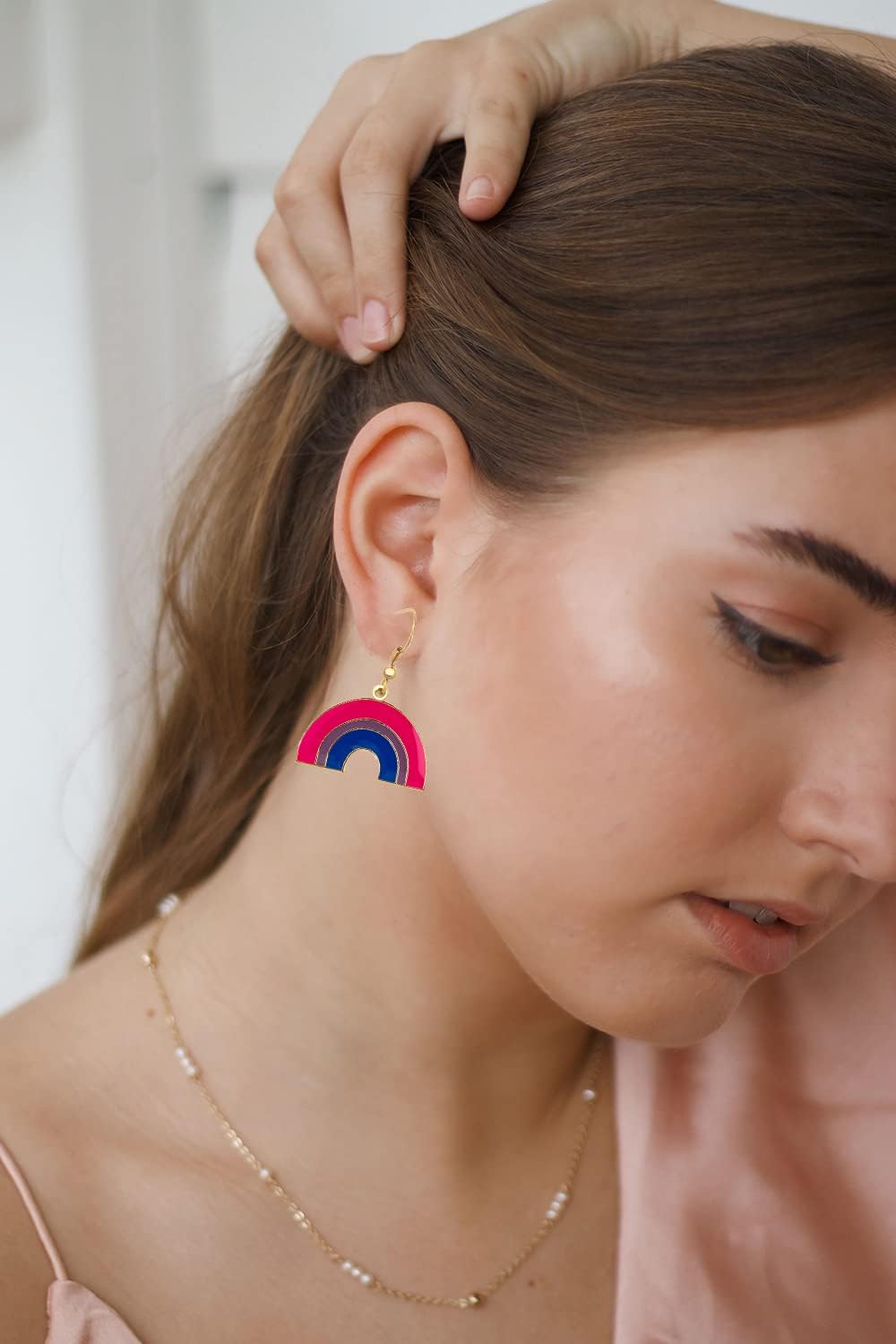 Bisexual Pride Rainbow Shape Dangle Earrings Gay and Lesbian LGBT Pride Gifts Rainbow Jewelry - Image 4