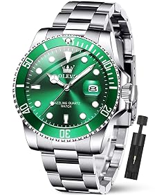 OLEVS Luxury Watches for Men Big Face Stainless Steel Business Dress Analog Quartz Watch with Day Waterproof Luminous