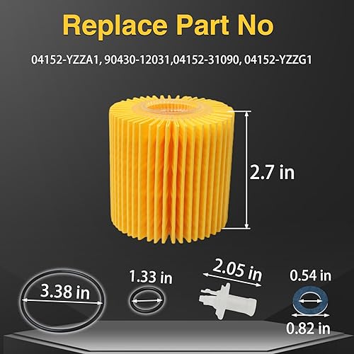 Miniatura 3 de 4 juegos de filtros de aceite de motor compatibles con Toyota, Camry, Highlander, Rav4, Sienna, Tacoma, Lexus y otros modelos Reemplazar #: