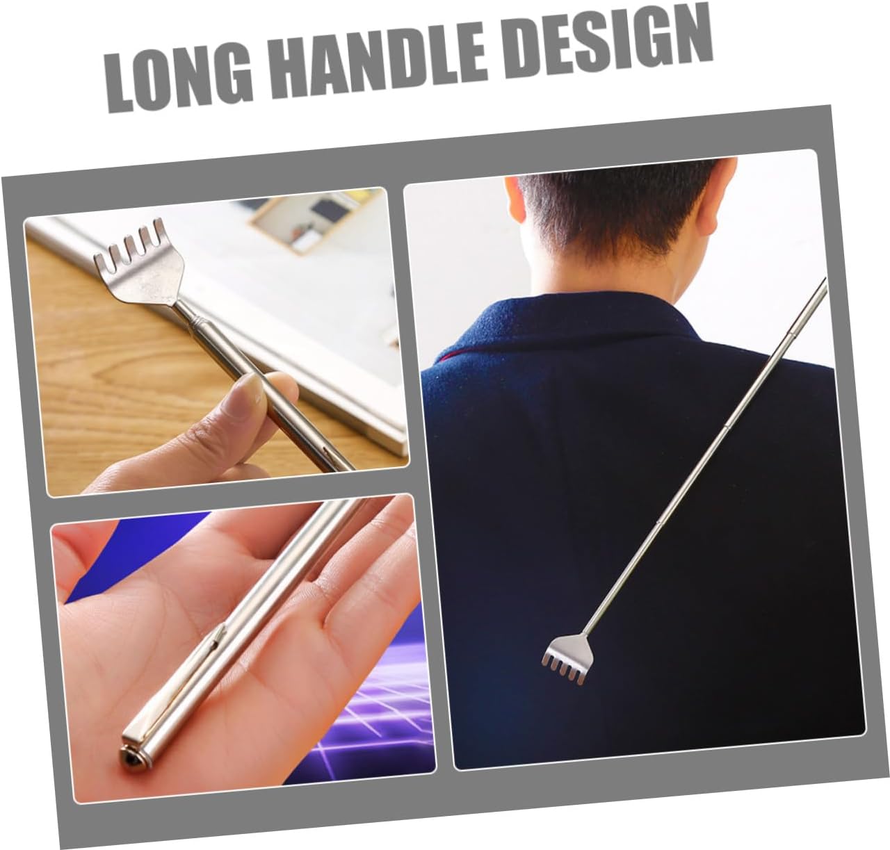 6Pcs Telescoping Back Scratcher Stainless Steel Retractable Manual Scratching Tool for Adults Comfortable Itch Relief Gift for Family and Pregnant Women